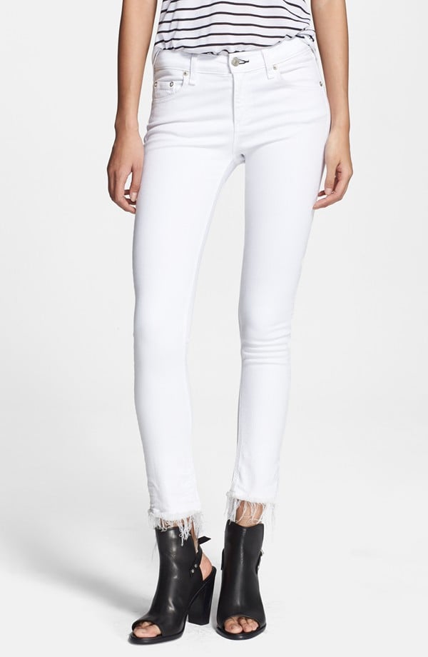 rag & bone/JEAN 'The Crop' Frayed Skinny Jeans (Bright White) | Frayed ...