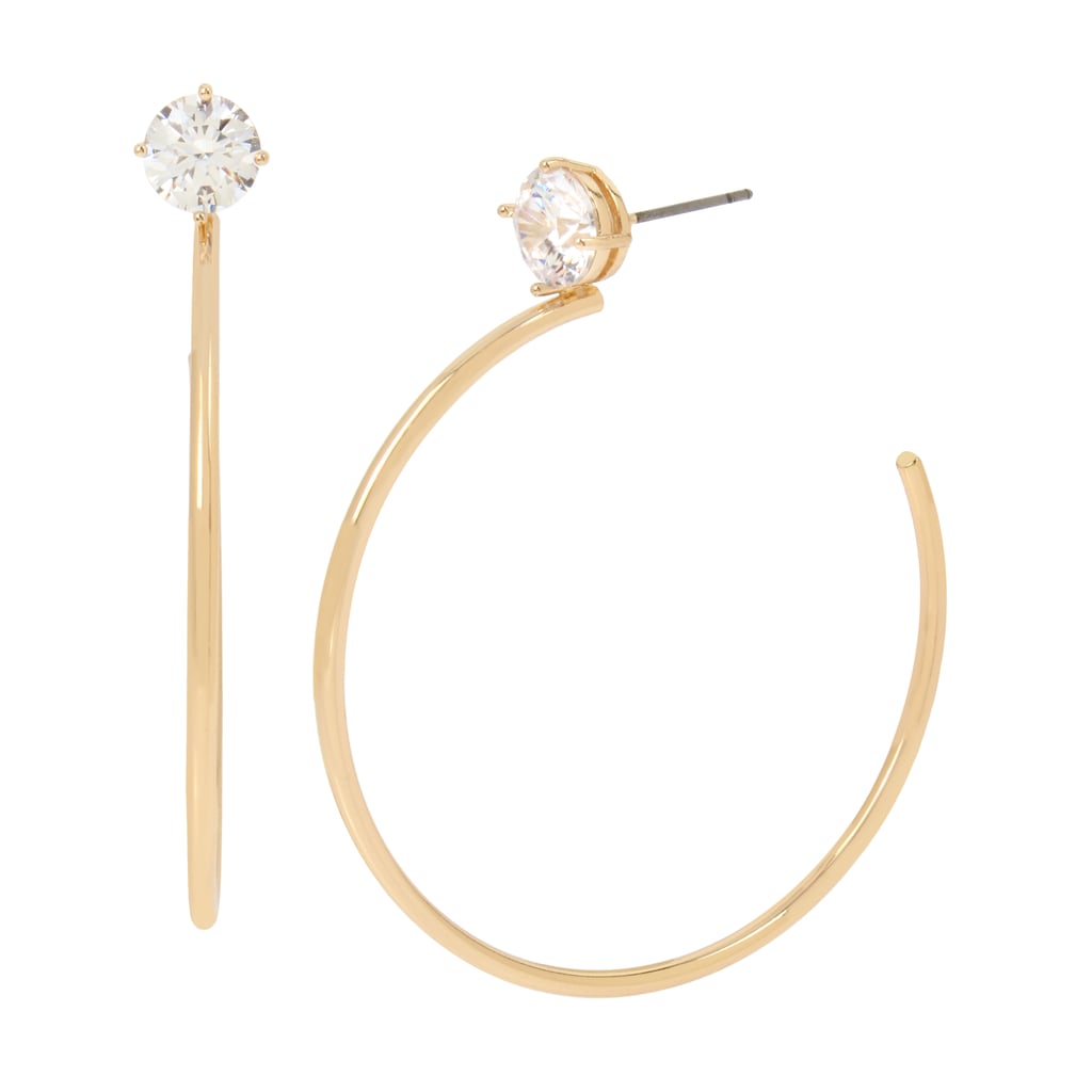 Jessica Simpson CZ Stone Hoop Earrings