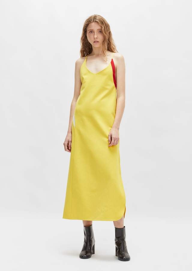 Tim Coppens Jersey Slip Dress Yellow