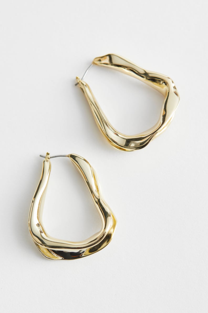 & Other Stories Organic Oval Hoop Earrings