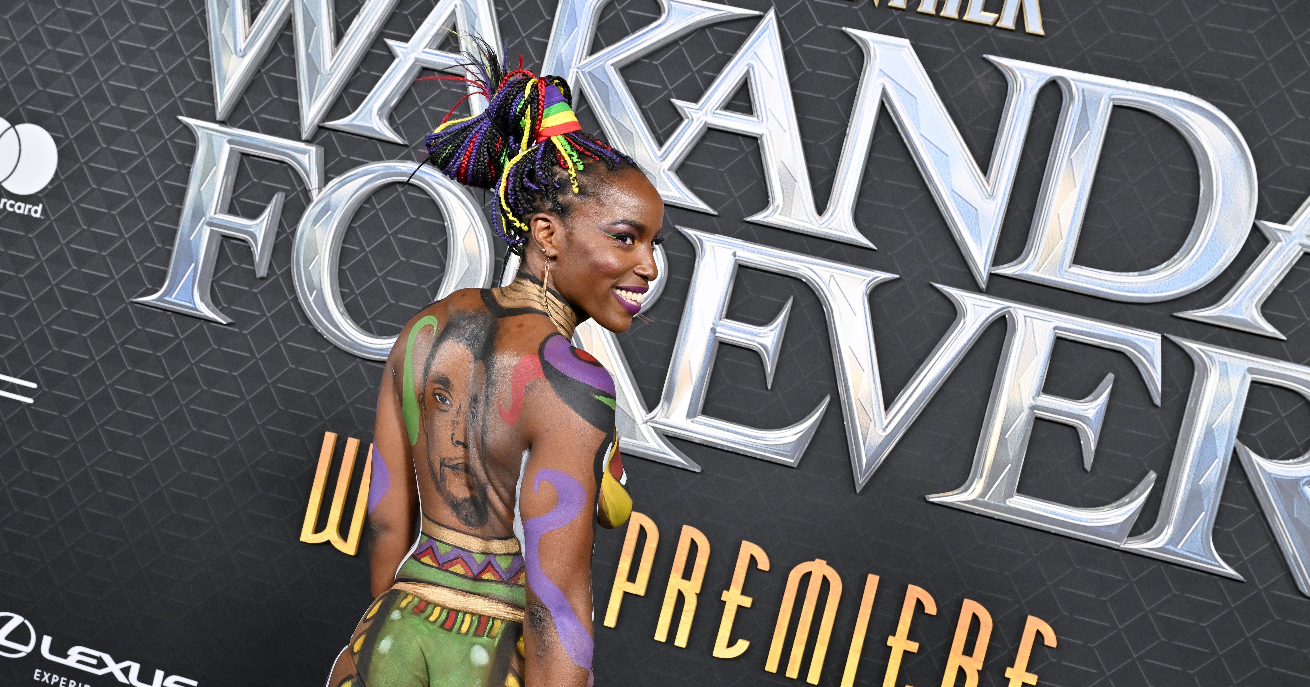 Janeshia AdamsGinyard's Chadwick Boseman Body Paint POPSUGAR Beauty(01)