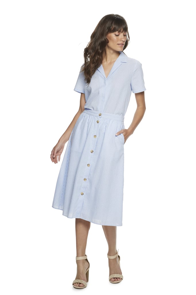 Popsugar At Kohl S Textured Button Front Skirt Best Summer Work