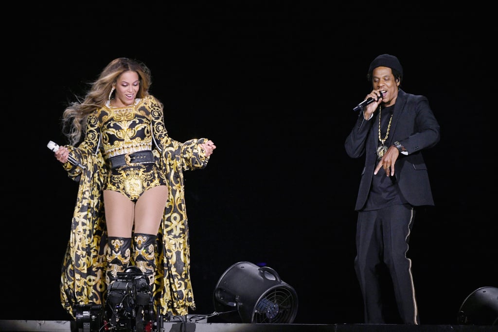 Beyoncé and JAY-Z wore an incredible lineup of looks during their 2018 On The Run II tour. One of the best coordination moments came by way of Versace.