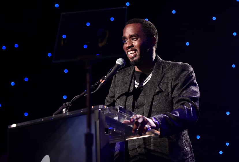 BEVERLY HILLS, CALIFORNIA - JANUARY 25: Sean 'Diddy' Combs accepts the President's Merit Award onstage during the Pre-GRAMMY Gala and GRAMMY Salute to Industry Icons Honoring Sean 