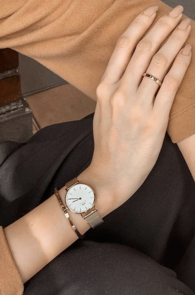 A Pretty Set: Daniel Wellington Petite Evergold Mesh Strap Watch & Bracelet Set