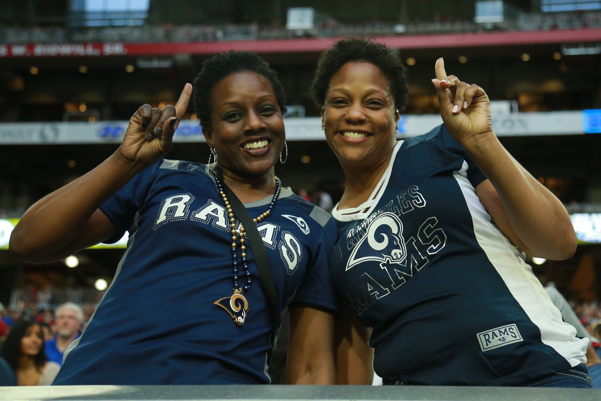GLENDALE, ARIZONA - DECEMBER 23: Los Angeles Rams fans enjoying the 31-9 win over the Arizona Cardinals at State Farm Stadium on December 23, 2018 in Glendale, Arizona. (Photo by Leon Bennett/Getty Images)