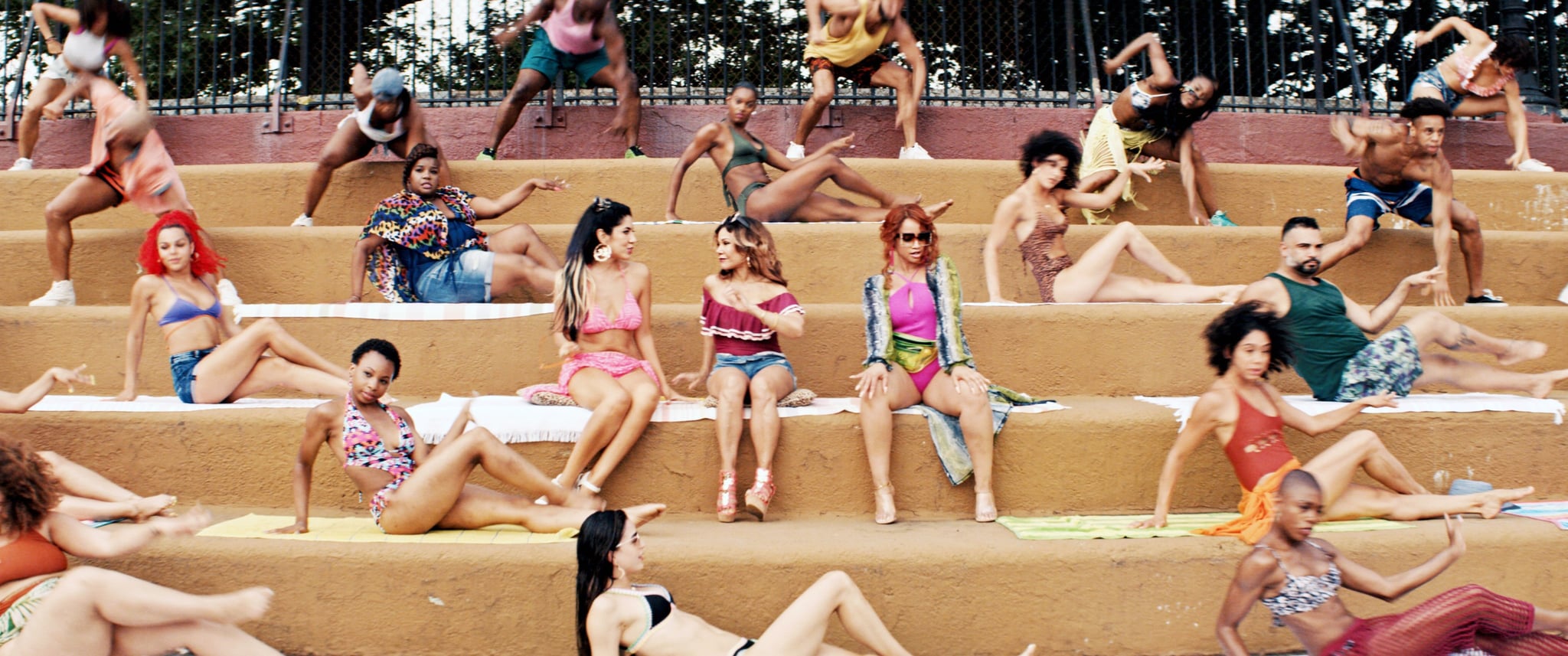 IN THE HEIGHTS, centre from left: Stephanie Beatriz, Daphne Rubin-Vega, Dascha Polanco, 2021.  Warner Bros. / courtesy Everett Collection