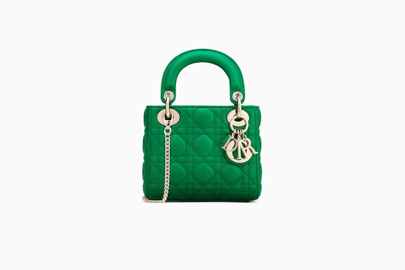 Mini Lady Dior Bag with Chain in Green "Cannage" Lambskin