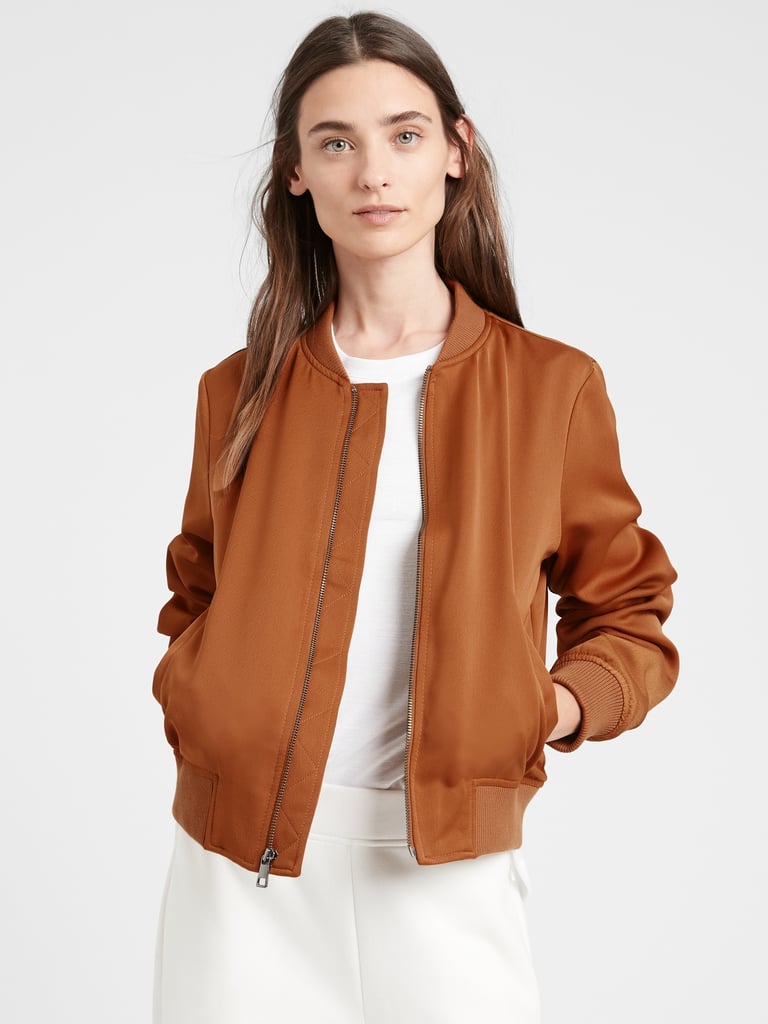 Satin Cropped Bomber Jacket | Black Friday Fashion Deals and Sales 2020 ...