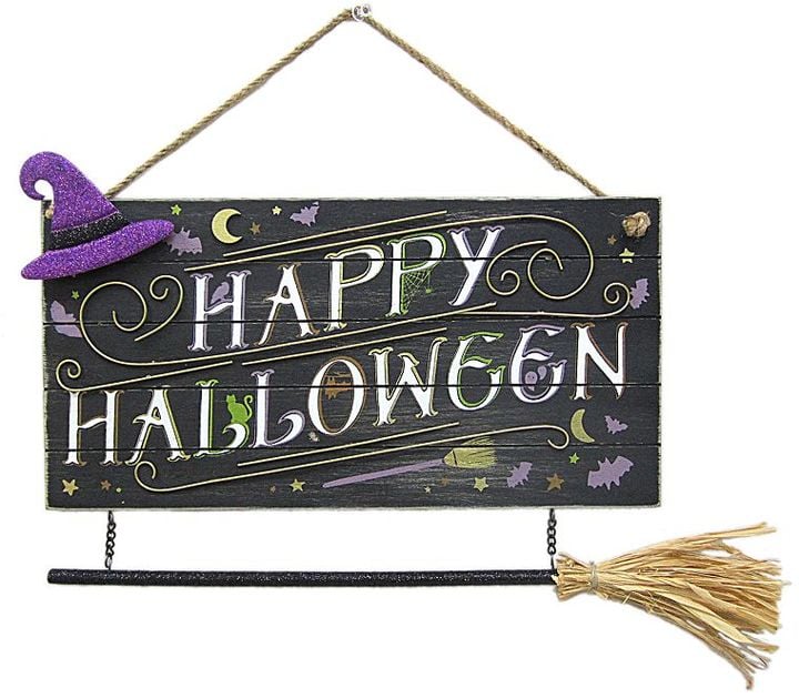 Celebrate Halloween Together Witch Broom Wall Decor