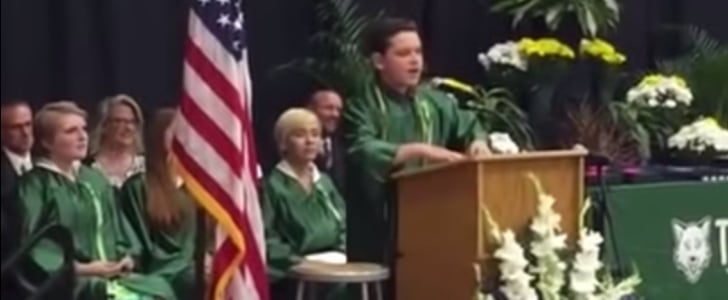 8th Grader Does Political Impressions at Graduation