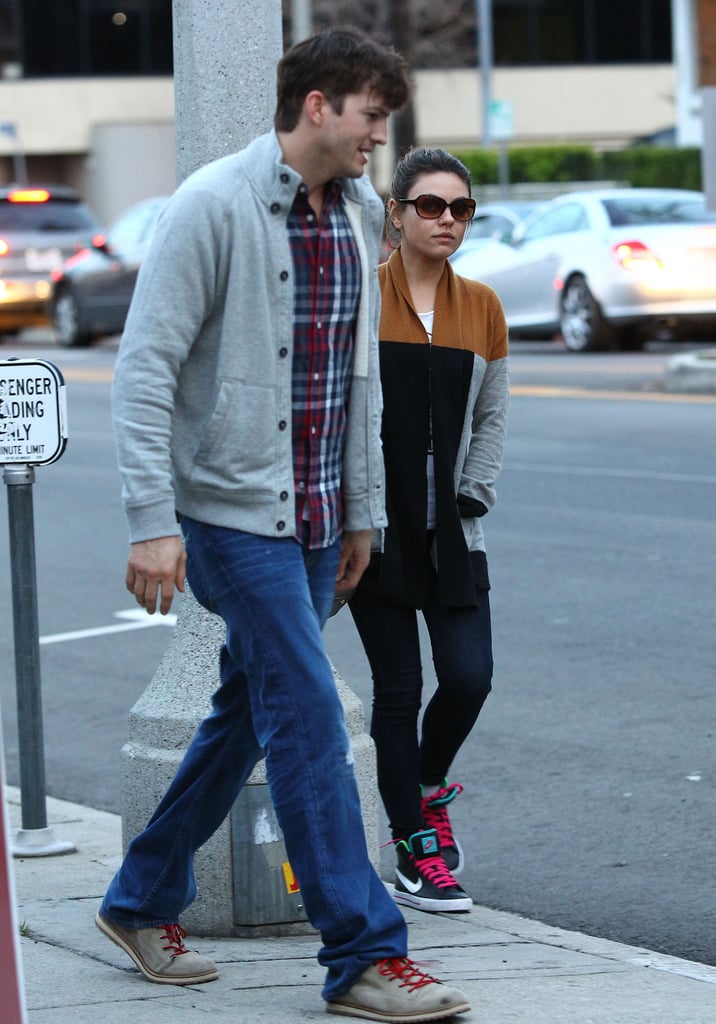 Mila Kunis and Ashton Kutcher Out in LA Post-Engagement