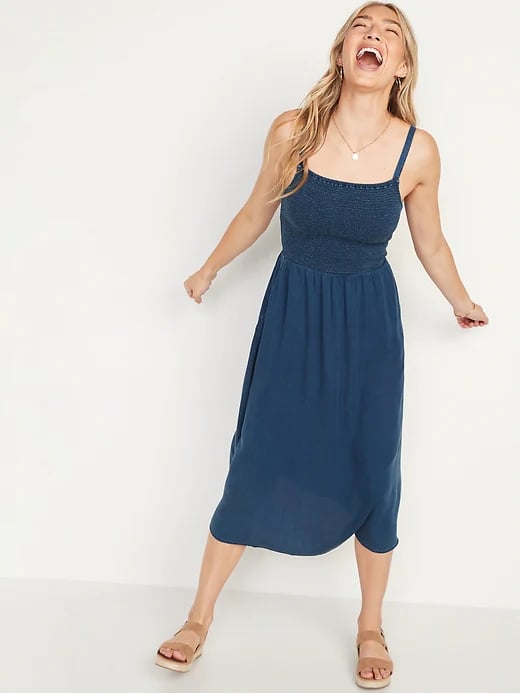 Old Navy Smocked Fit and Flare Cami Midi Dress