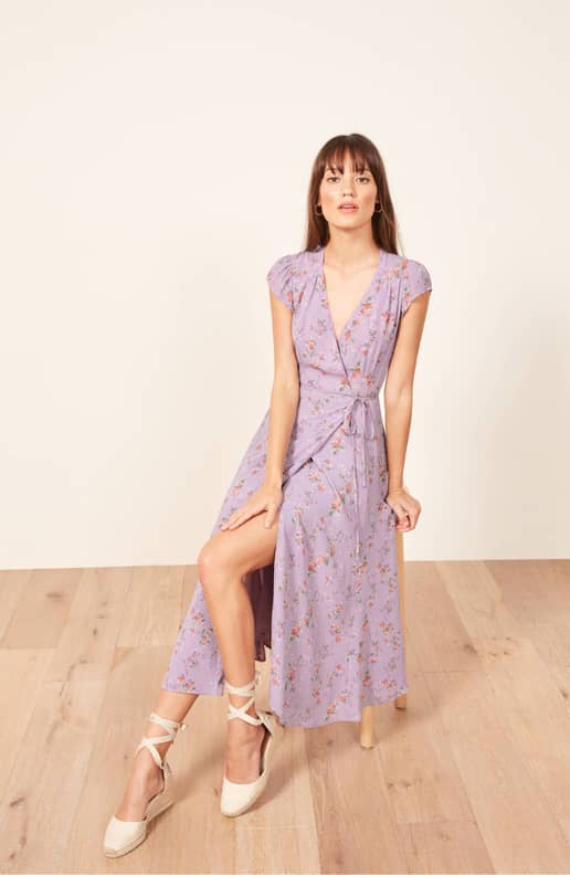 Reformation carina top midi wrap dress