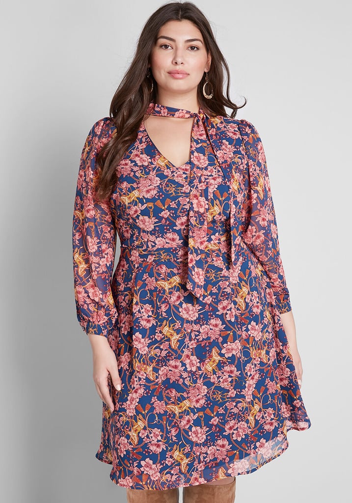 Modcloth Apogee of Elegance Long-Sleeve Dress