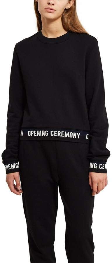 Opening Ceremony Elastic Logo Crop Sweatshirt