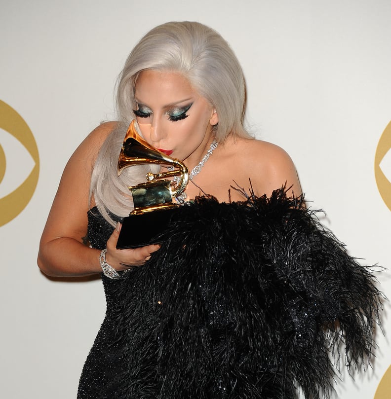 LOS ANGELES, CA - FEBRUARY 08:  Lady Gaga poses in the press room at the 57th GRAMMY Awards at Staples Center on February 8, 2015 in Los Angeles, California.  (Photo by Jason LaVeris/FilmMagic)