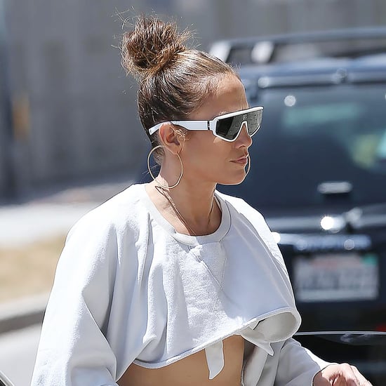 J Lo's Ultra Cropped White T-Shirt in Tattoo Selfie