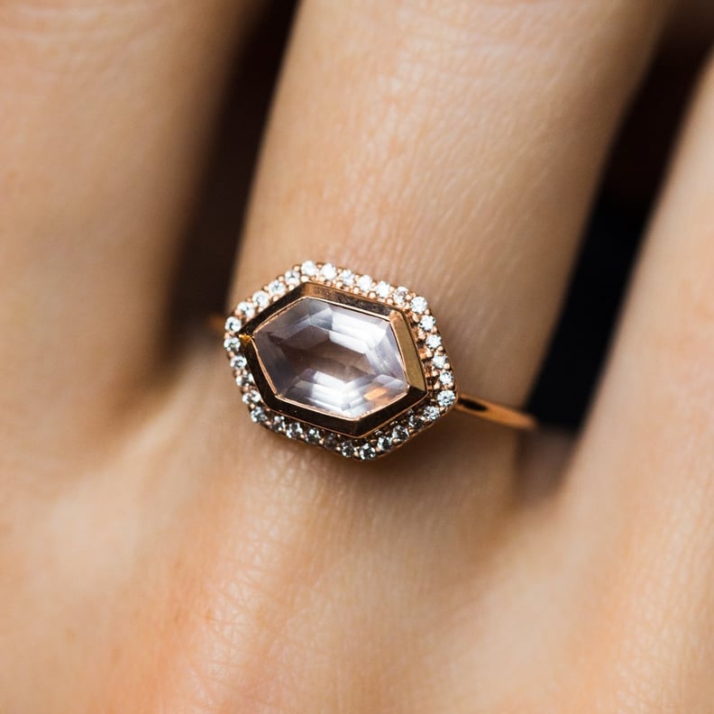 Rose Quartz and Diamond Royale Ring