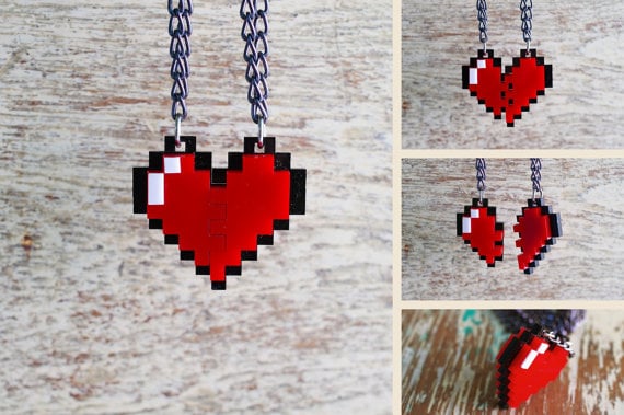 Pixel Heart Necklace