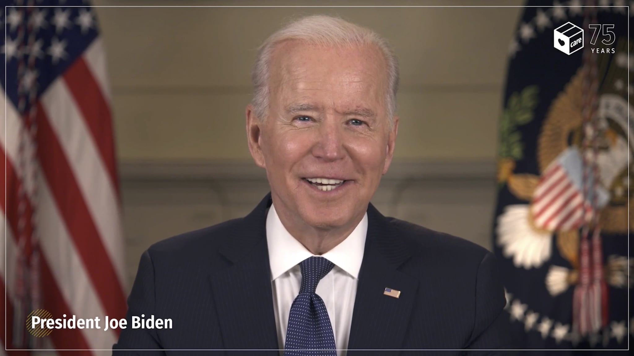 NEW YORK, NEW YORK - MAY 11: President Joe Biden speaks during An Evening with CARE, Celebrating the 75th Anniversary of the CARE Package on May 11, 2021 in New York, New York. (Photo by Theo Wargo/Getty Images for CARE)