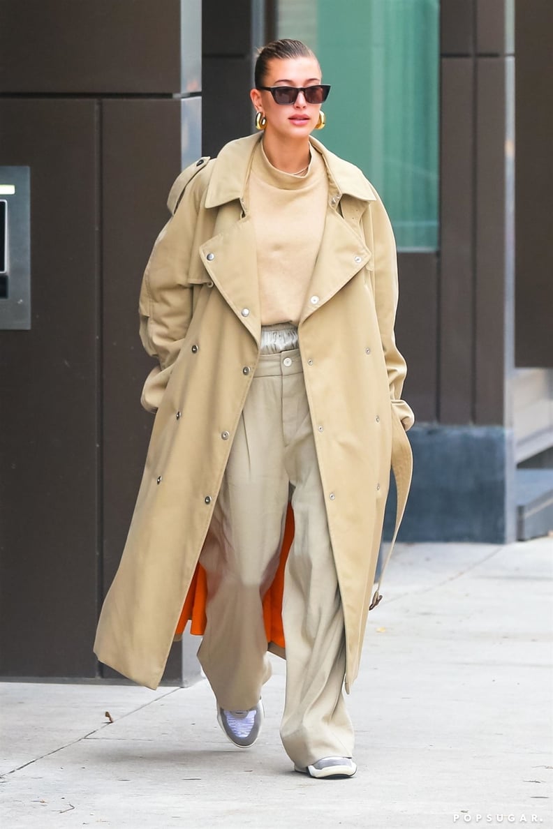 Hailey Stepped Out in NYC in Her Low-Slung Trousers