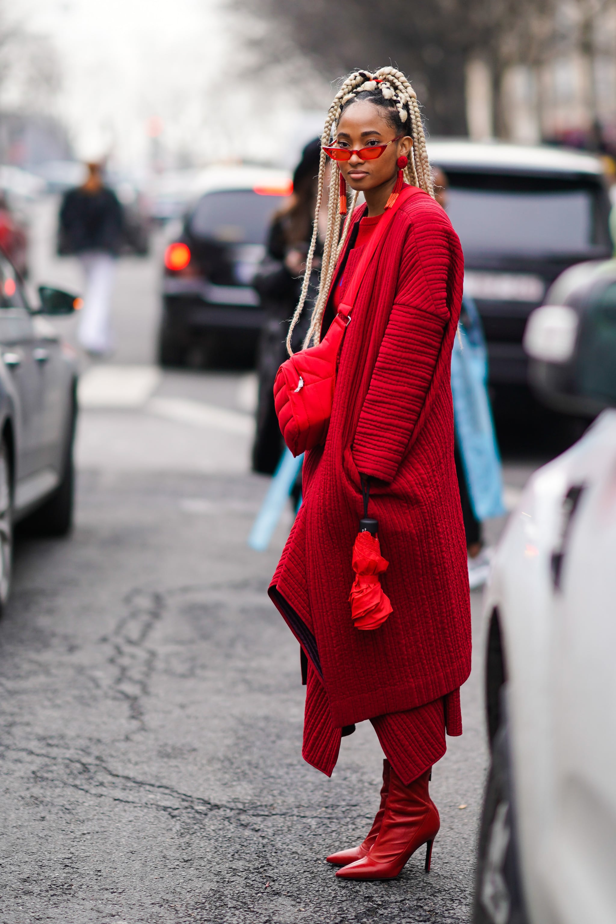Red 2025 monochrome outfit