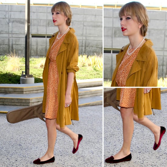 Taylor Swift Red Velvet Loafers POPSUGAR Fashion