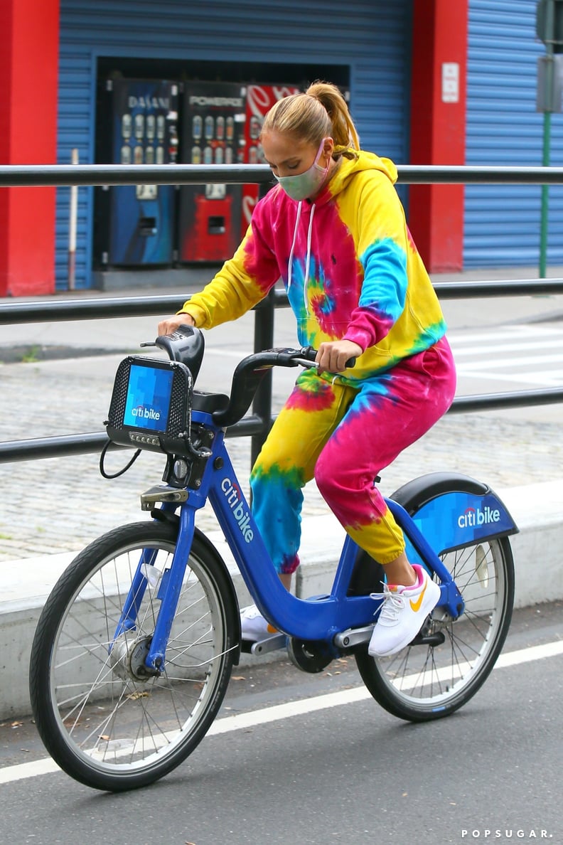 Jennifer Lopez Wearing a Tie-Dye Ralph Lauren Sweatsuit in 2020