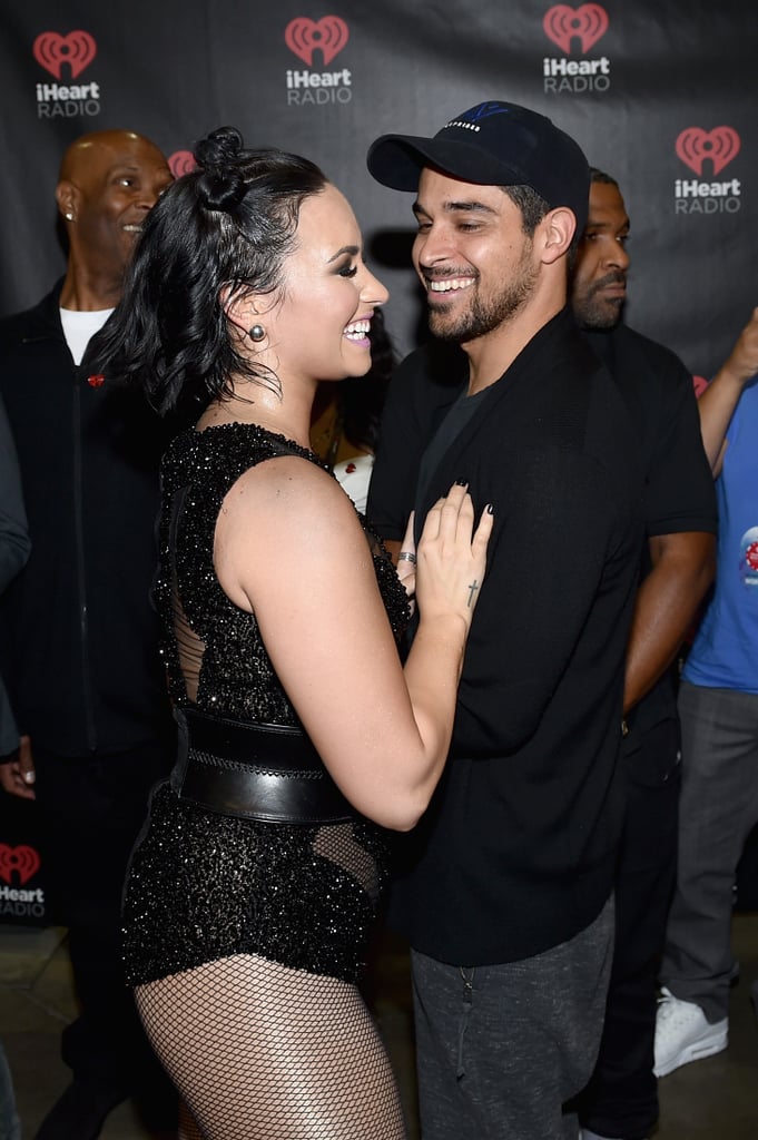 A candid moment between the couple.