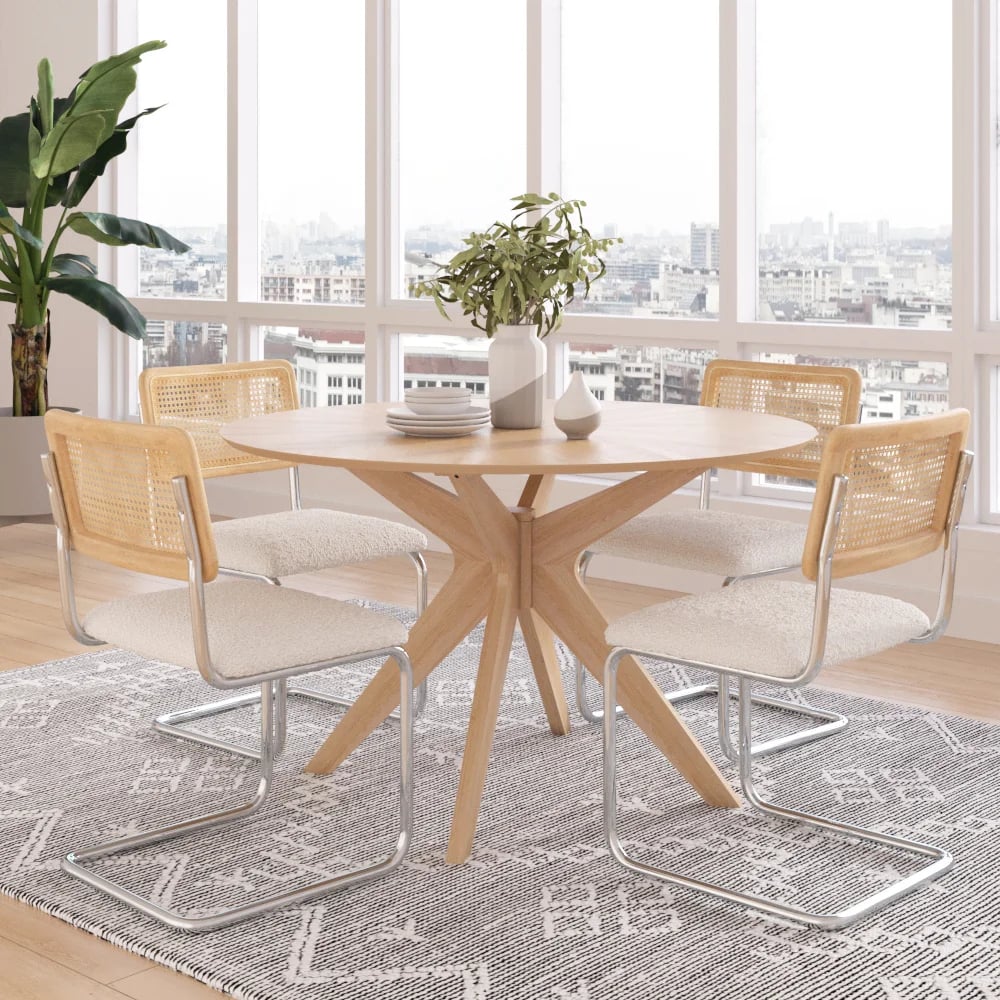 A Light Wood Table Stesha Solid Oak Dining Table Upgrade Your