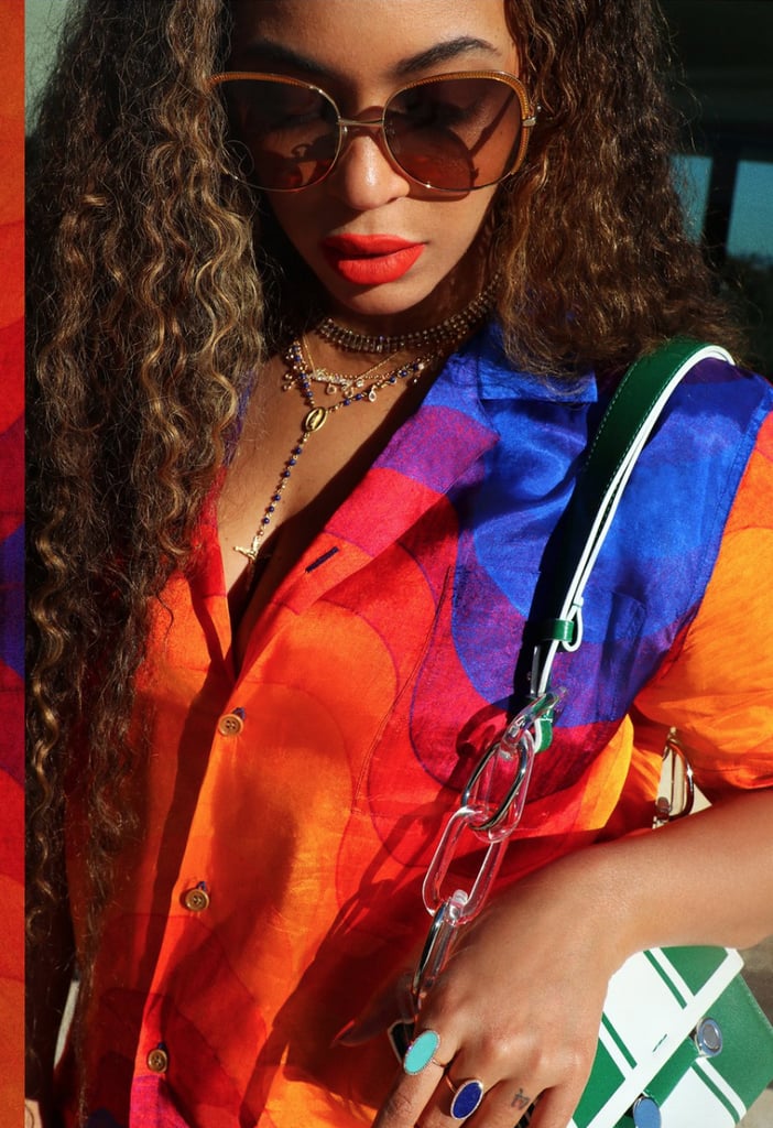 Beyoncé's Wave-Print Set and Geometric Heels