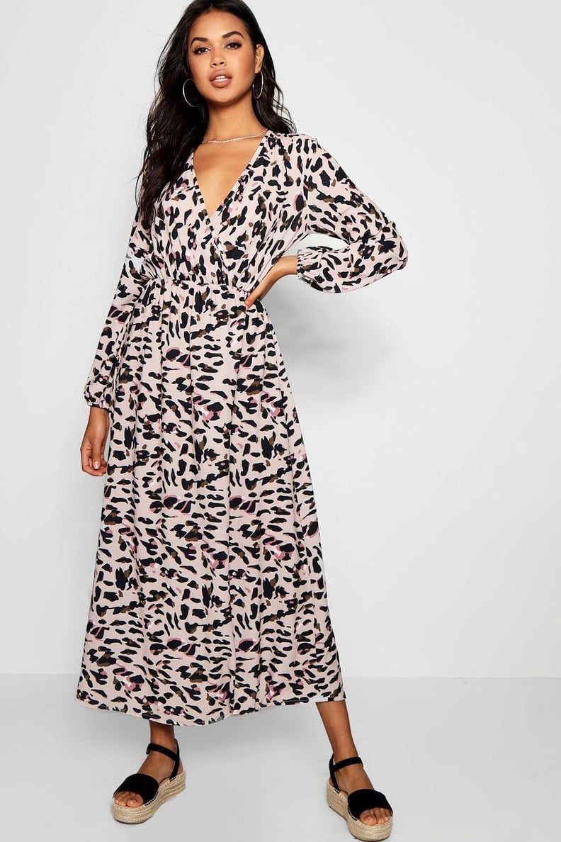Boohoo Leopard-Print Maxi Dress