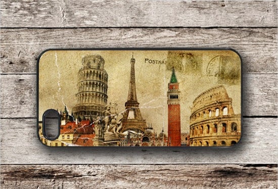 You'll be reminded of all your favorite travel sights when you glance down at this iPhone case (starting at $16) that's modeled after a vintage travel  postcard.