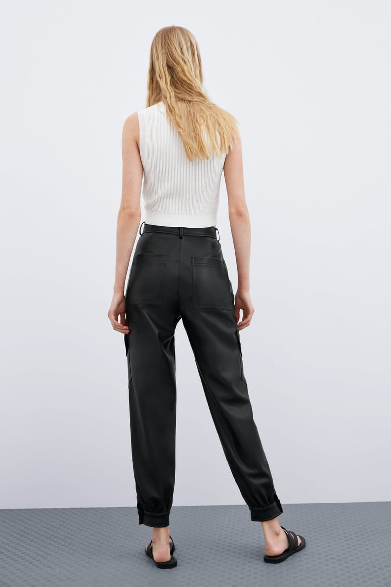 Zara Faux Leather Pants With Pockets