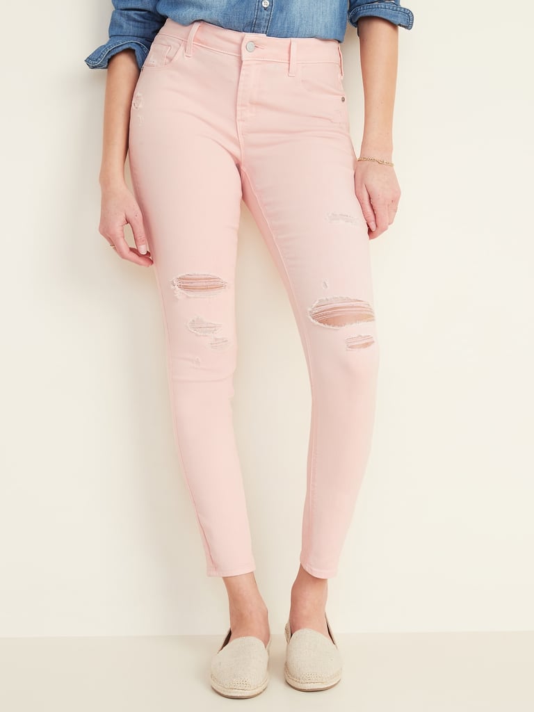 Old Navy Mid-Rise Distressed Rockstar Pop-Colour Super Skinny Jeans 