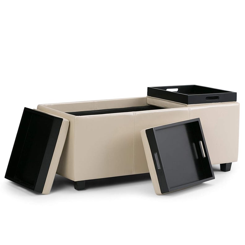 Simpli Home Avalon Contemporary Storage Ottoman