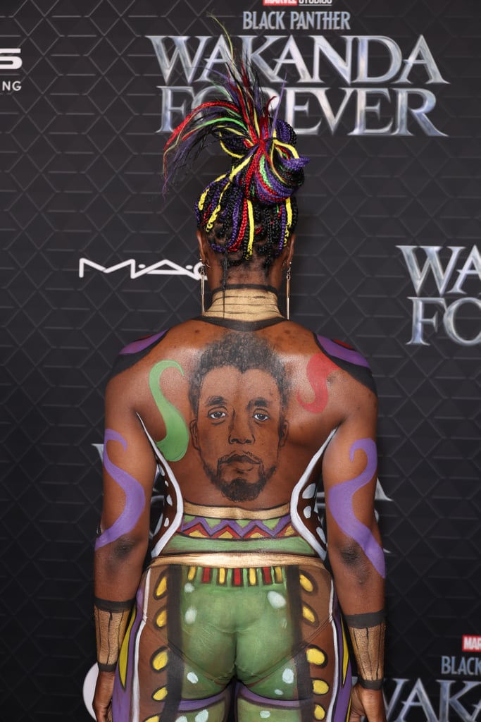 Janeshia Adams-Ginyard's Chadwick Boseman Body Paint
