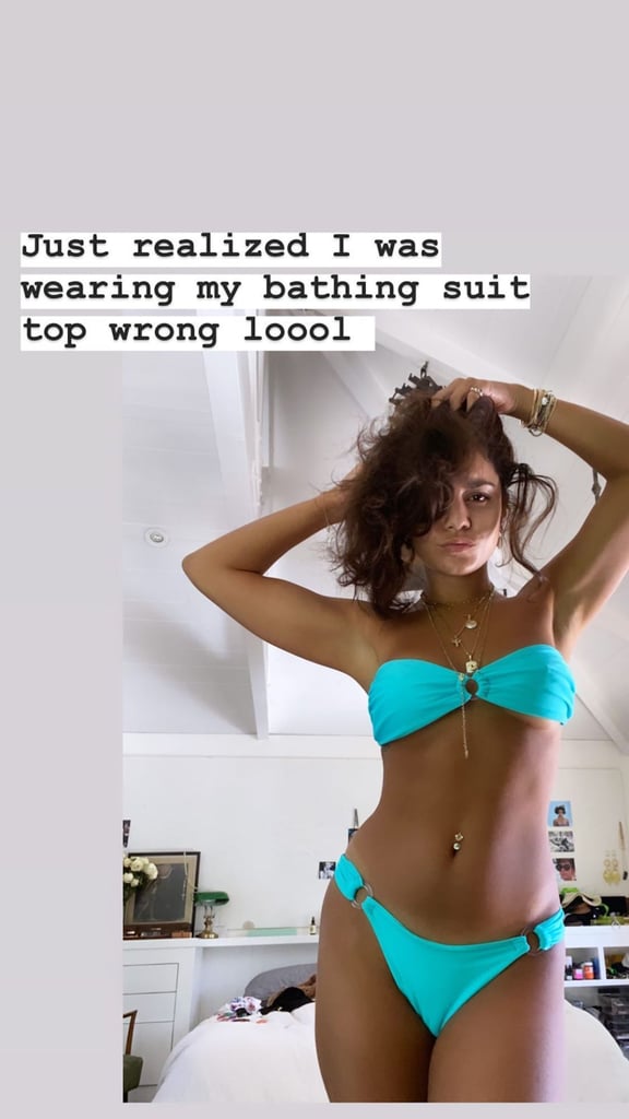 Vanessa Hudgens Wearing a Turquoise Bikini by Heart of Sun