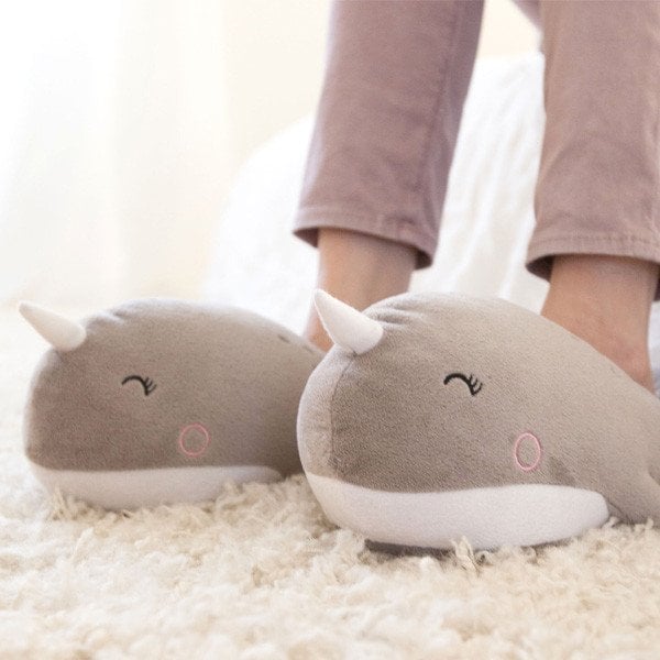 Narwhal and Unicorn USB Heated Slippers 