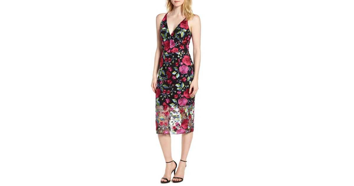 Dress the Population Aurora Plunging Spaghetti Strap Midi ...