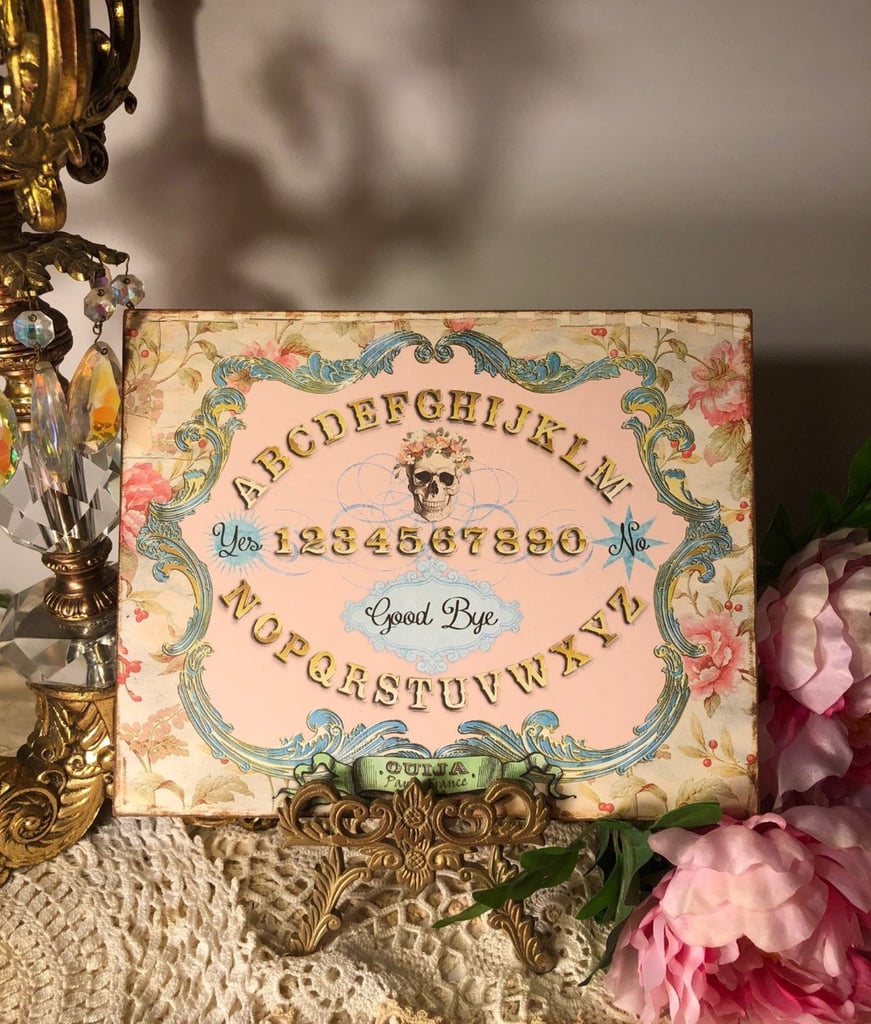 Ouija Board Shabby Chic Pink Roses Skull Sign