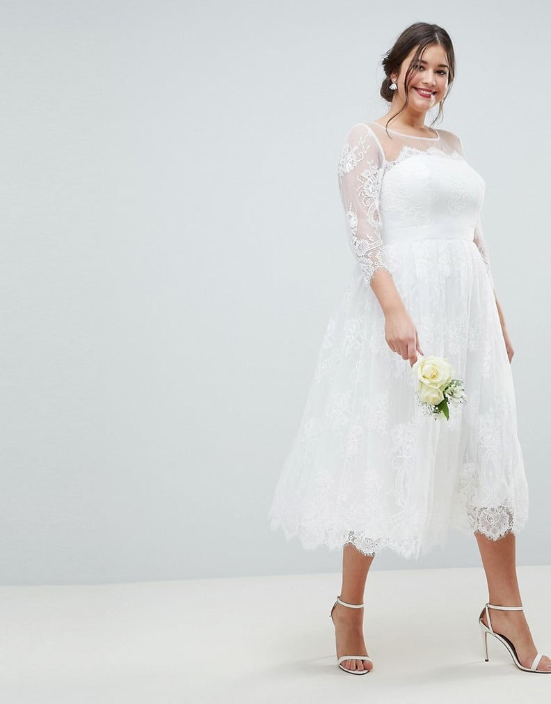 ASOS Edition Curve Lace Midi Prom Wedding Dress