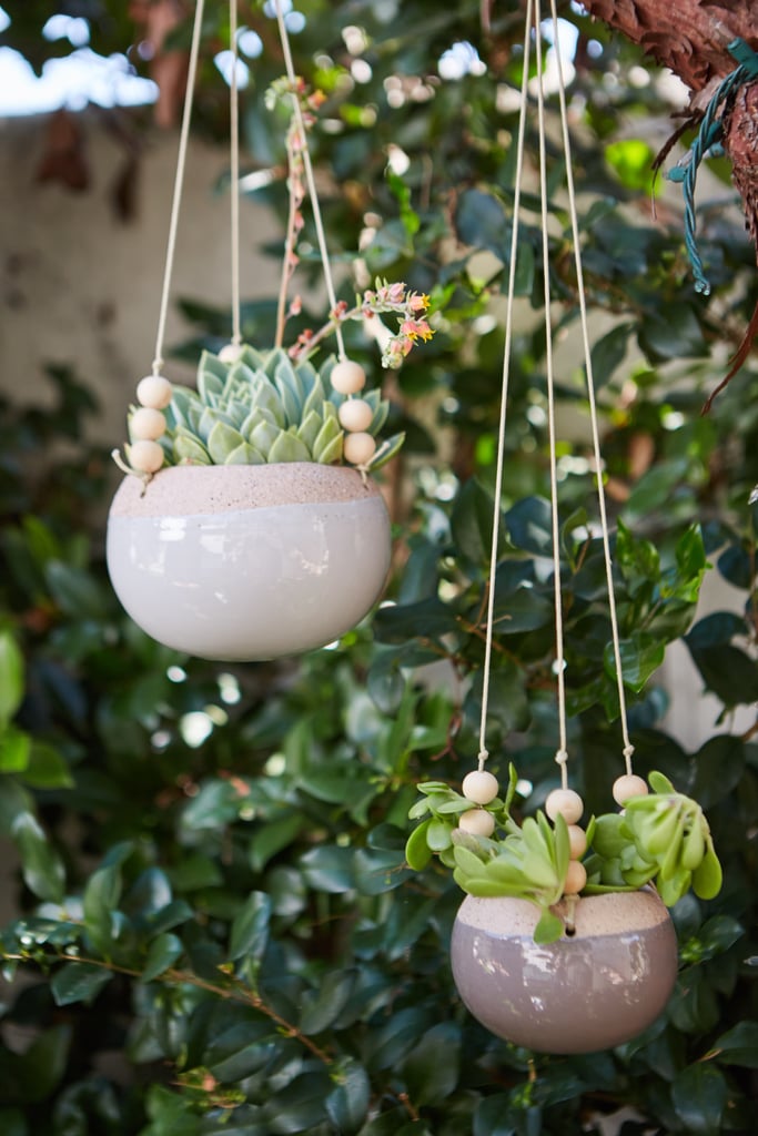 Small details like ceramic hanging planters ($30) are the difference between a decorated space and a warm, welcoming space.