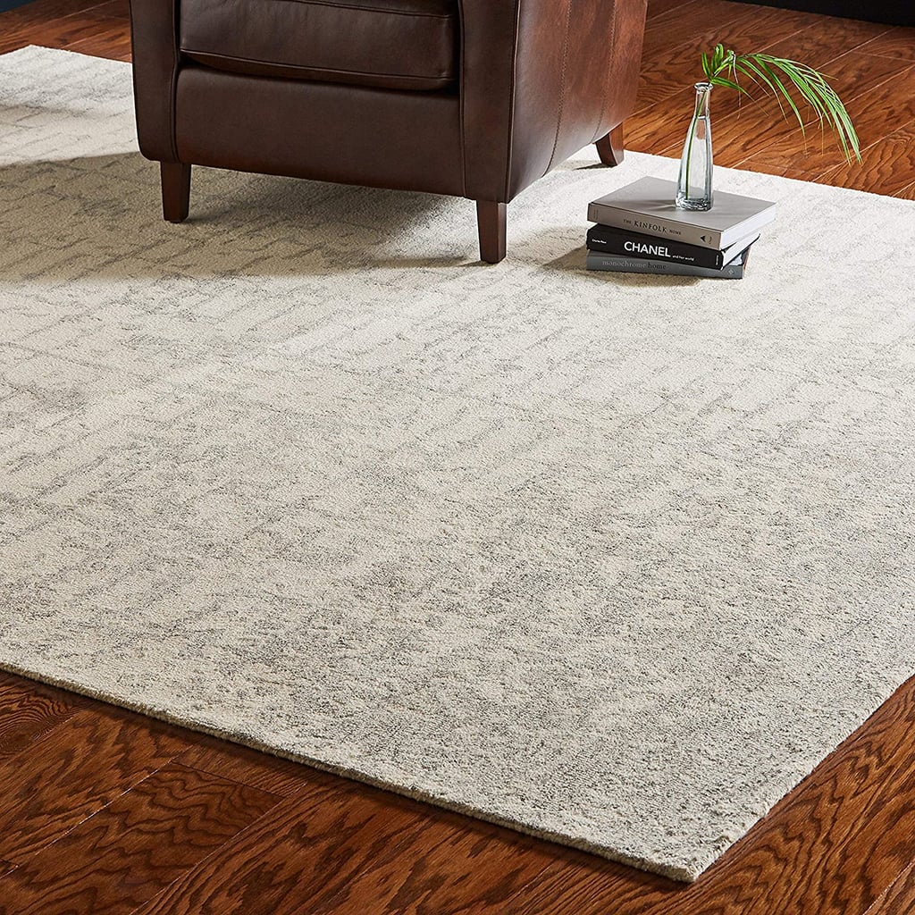 Rivet Contemporary Linear Distressed Wool Area Rug