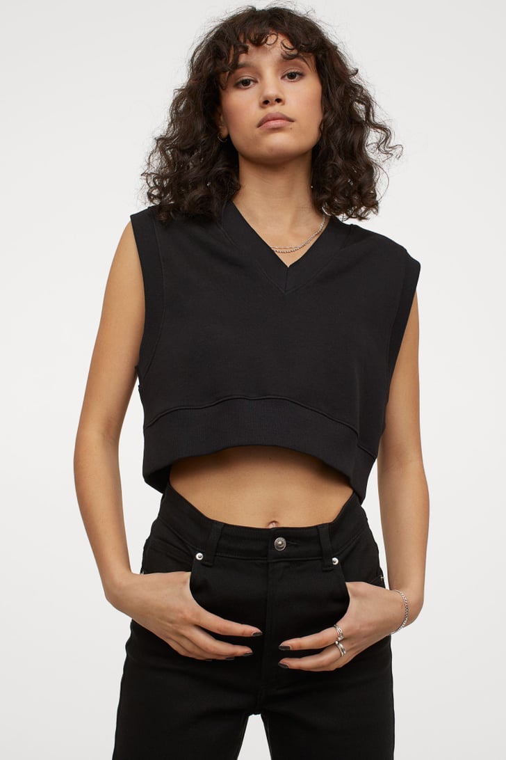 H&M Crop Sweater Vest Best Spring Sweater Vests POPSUGAR Fashion UK