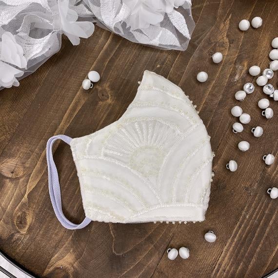 Ivory Beaded Mask