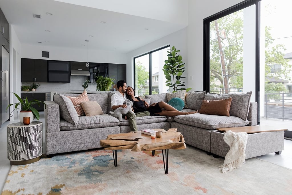 Albany Park Kova LShape Sectional + Console Best Home Products on