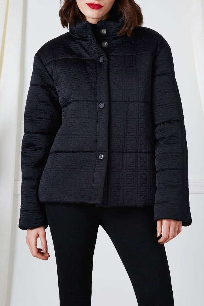 Fendi Black Quilted Zucca Down Coat