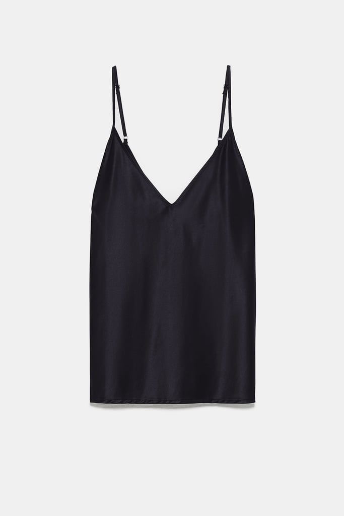 zara silk tank top